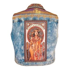 Embellished Denim Jeans Vest